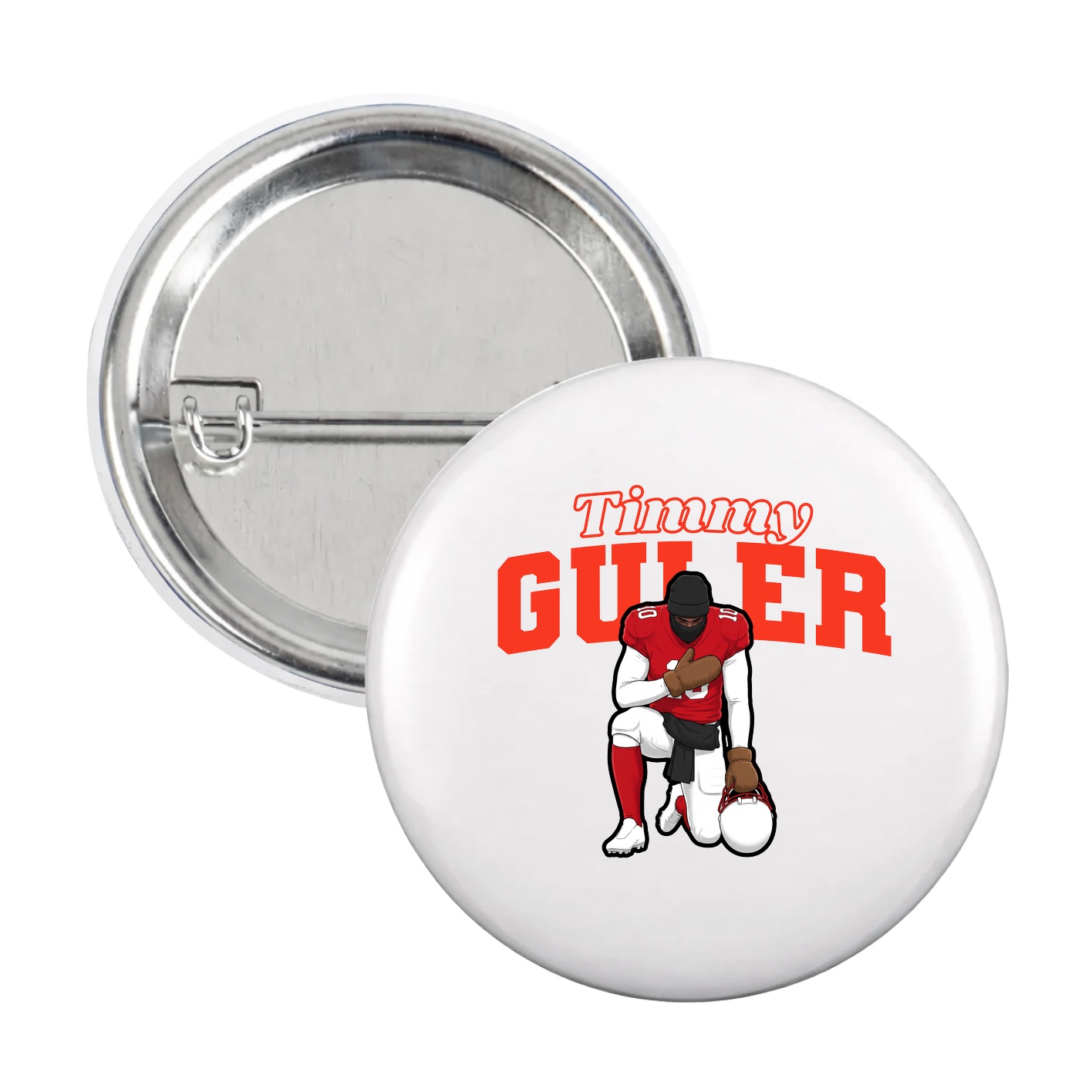 Game Day Button — Name Arch in White
