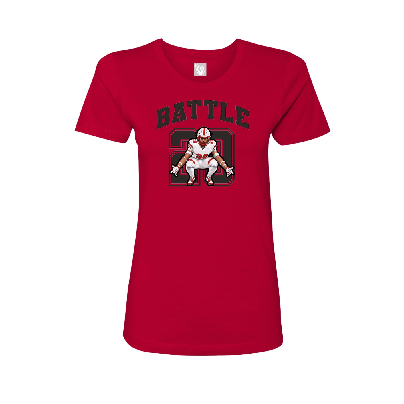 Fitted Women's Tee — Number in Red