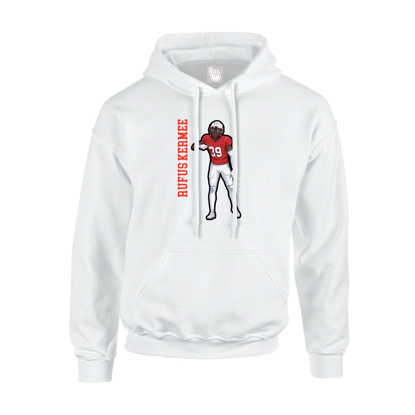 Youth Hoodie — Name Vertical in White