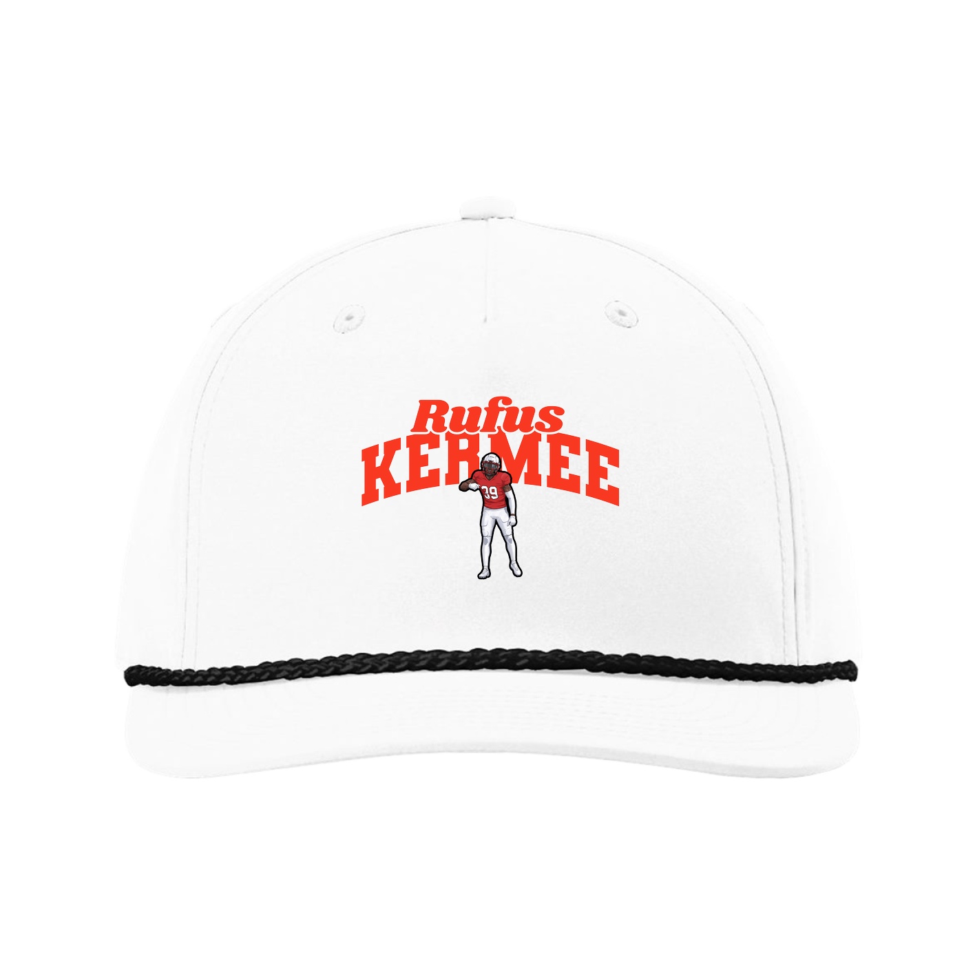 Five-Panel Classic Rope Cap — Signature Arch in White