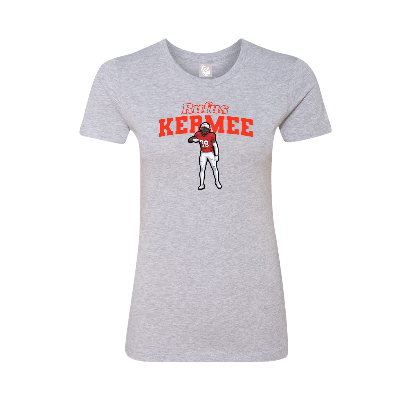 Fitted Women's Tee — Name Arch in Grey