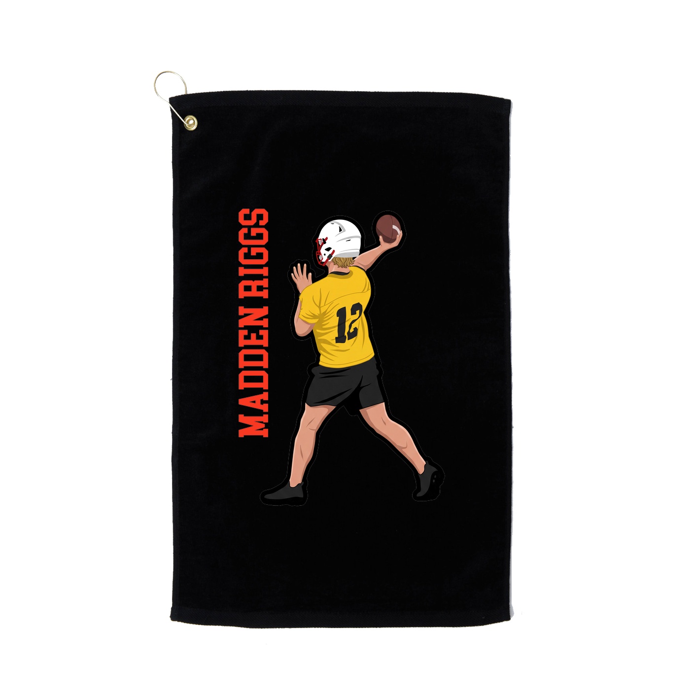 Golf Towel — Name Vertical in Black