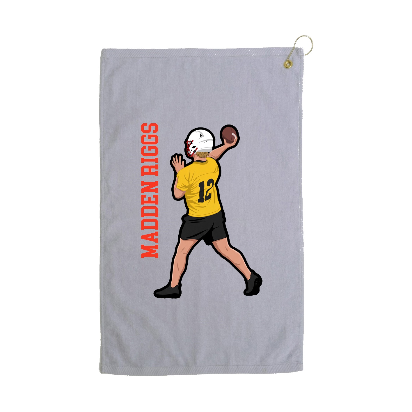 Golf Towel — Name Vertical in Grey