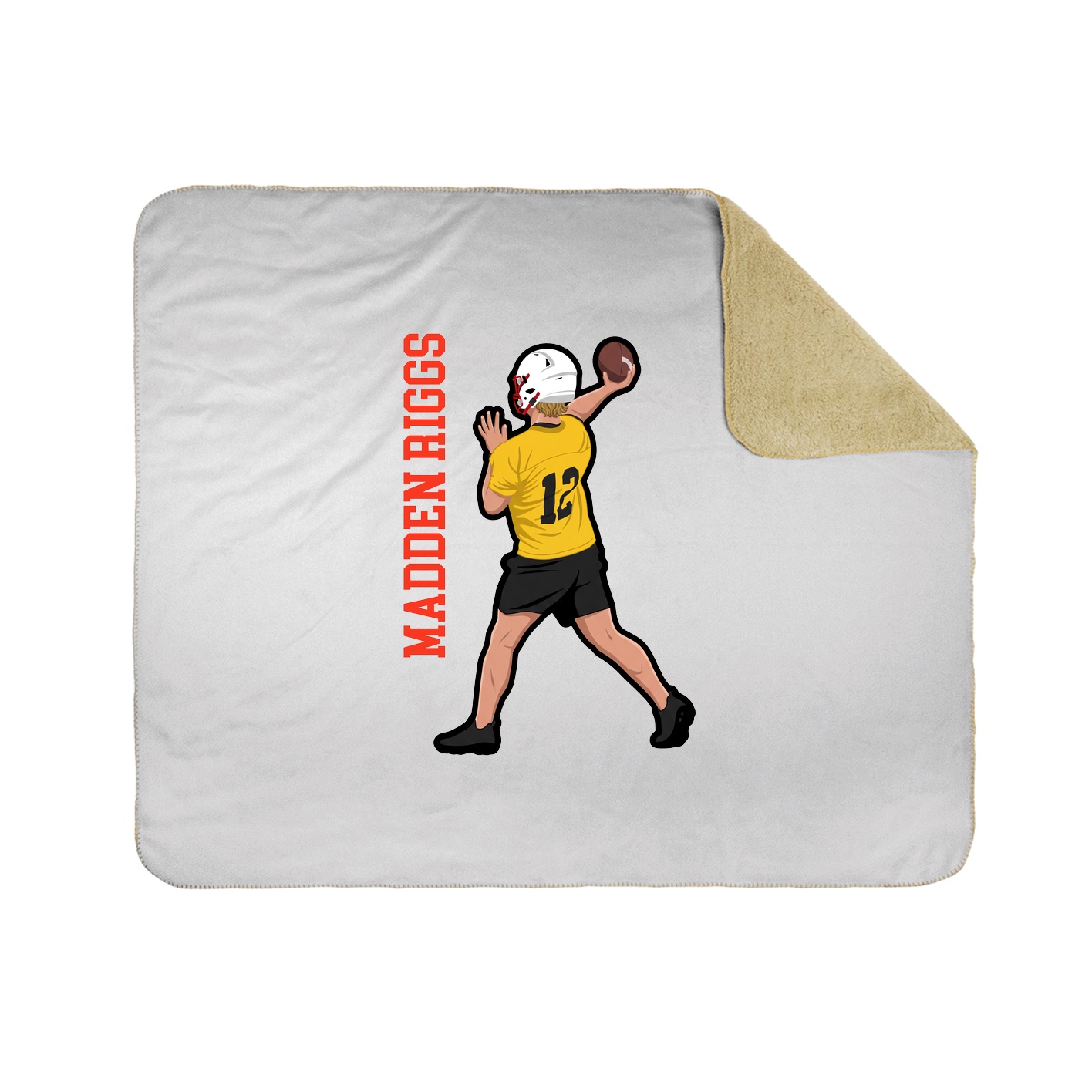 Throw Blanket — Name Vertical in White