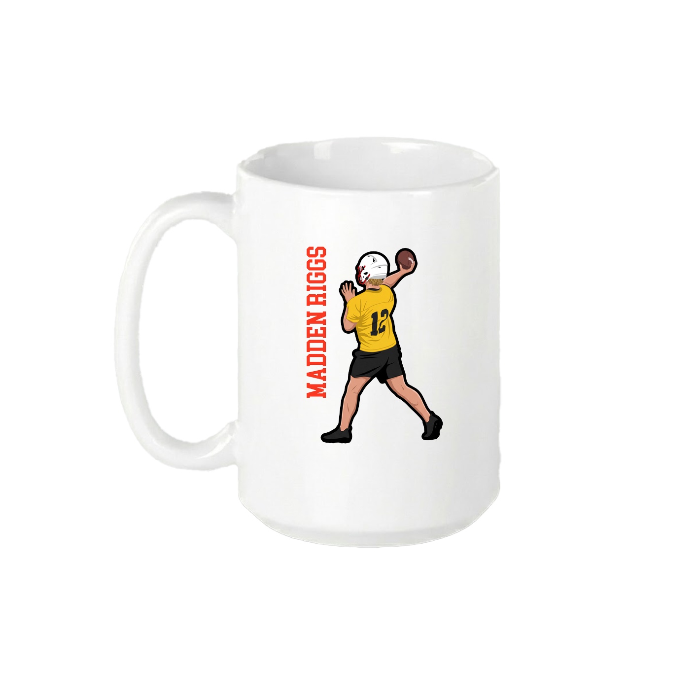 15oz Coffee Mug — Name Vertical in White