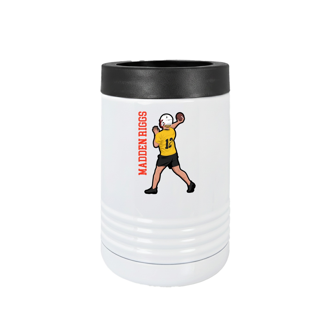 Beverage Holder — Name Vertical in White
