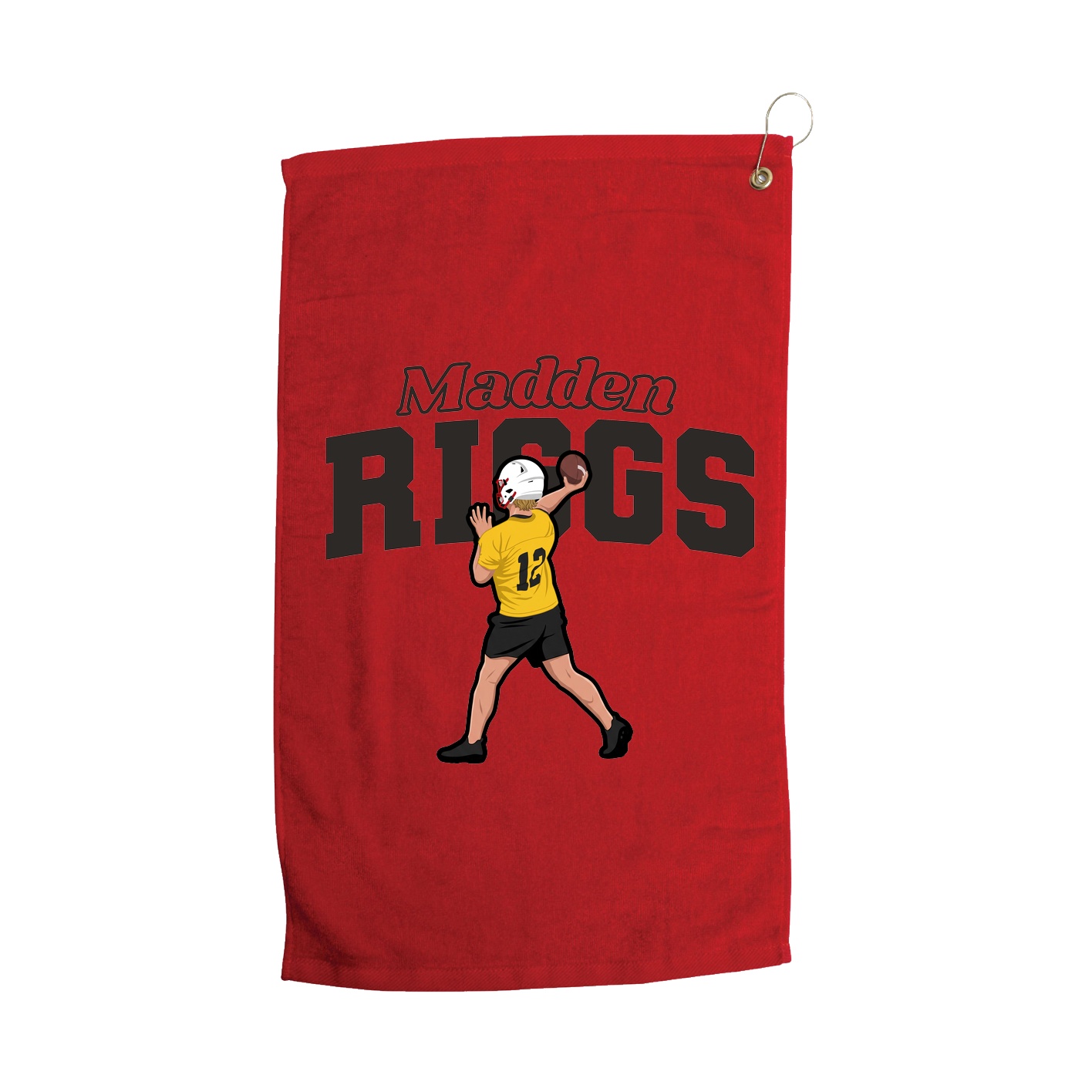 Golf Towel — Name Arch in Red