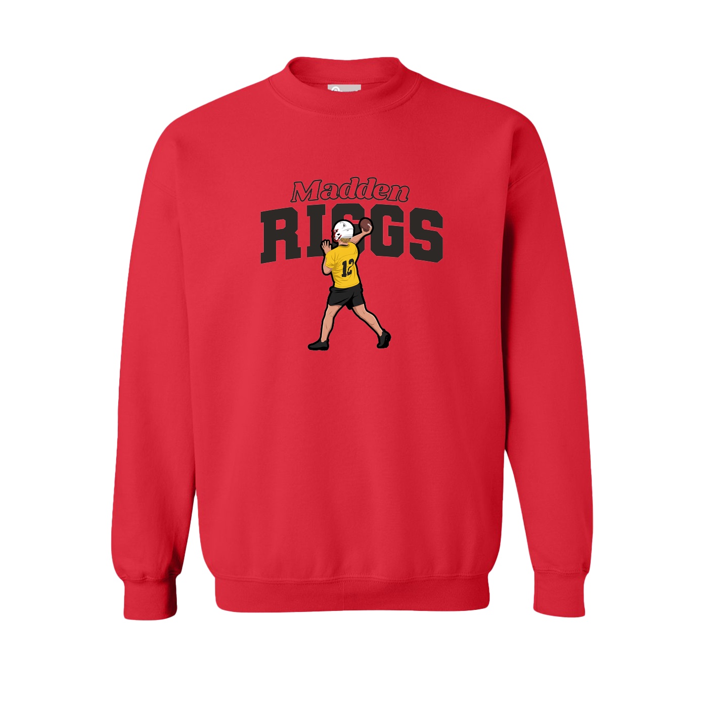 Fleece Crew — Name Arch in Red