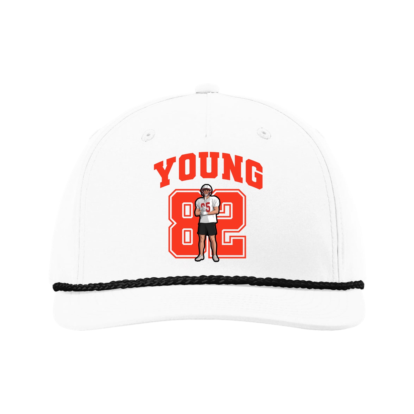 Five-Panel Classic Rope Cap — Number in White