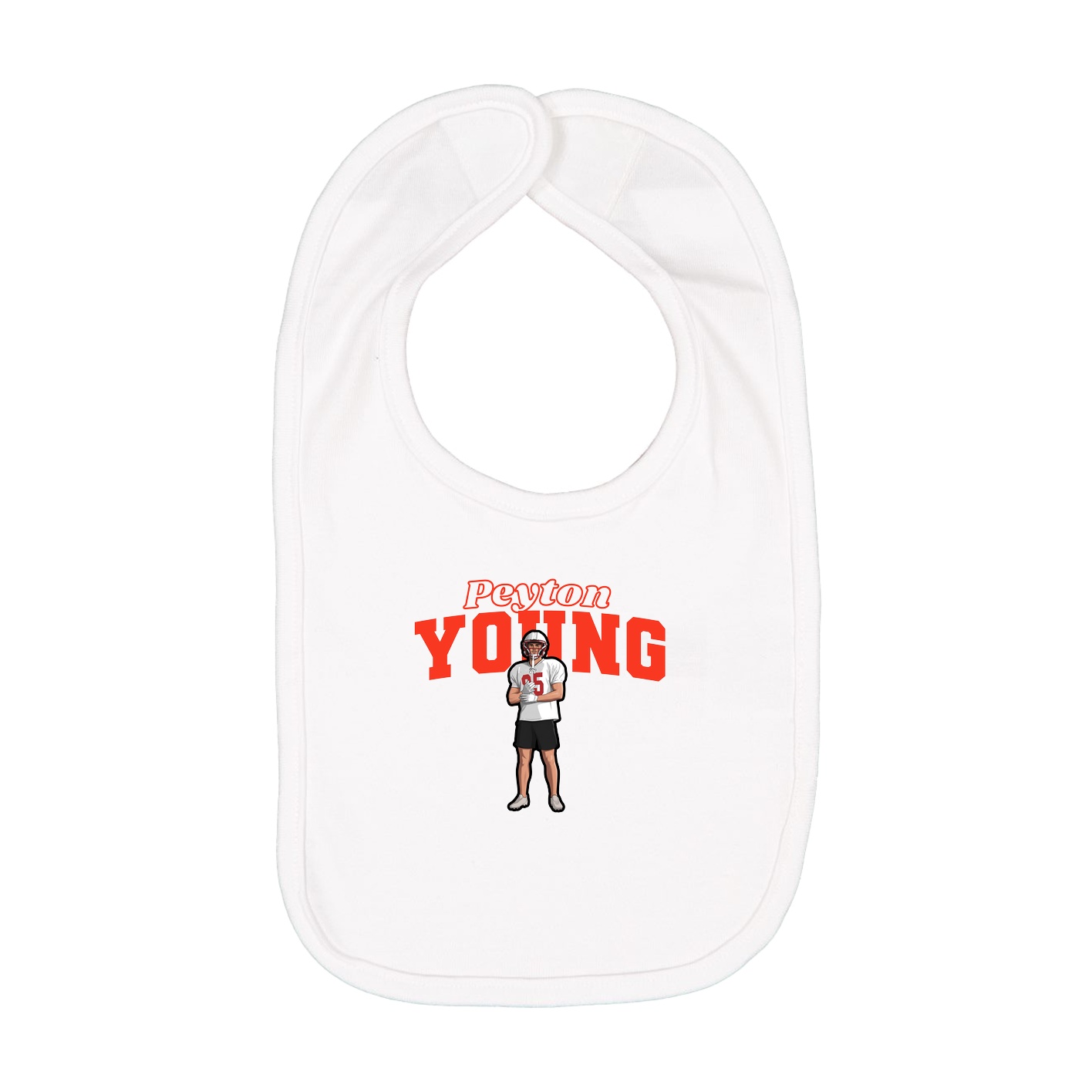 Infant Bib — Name Arch in White