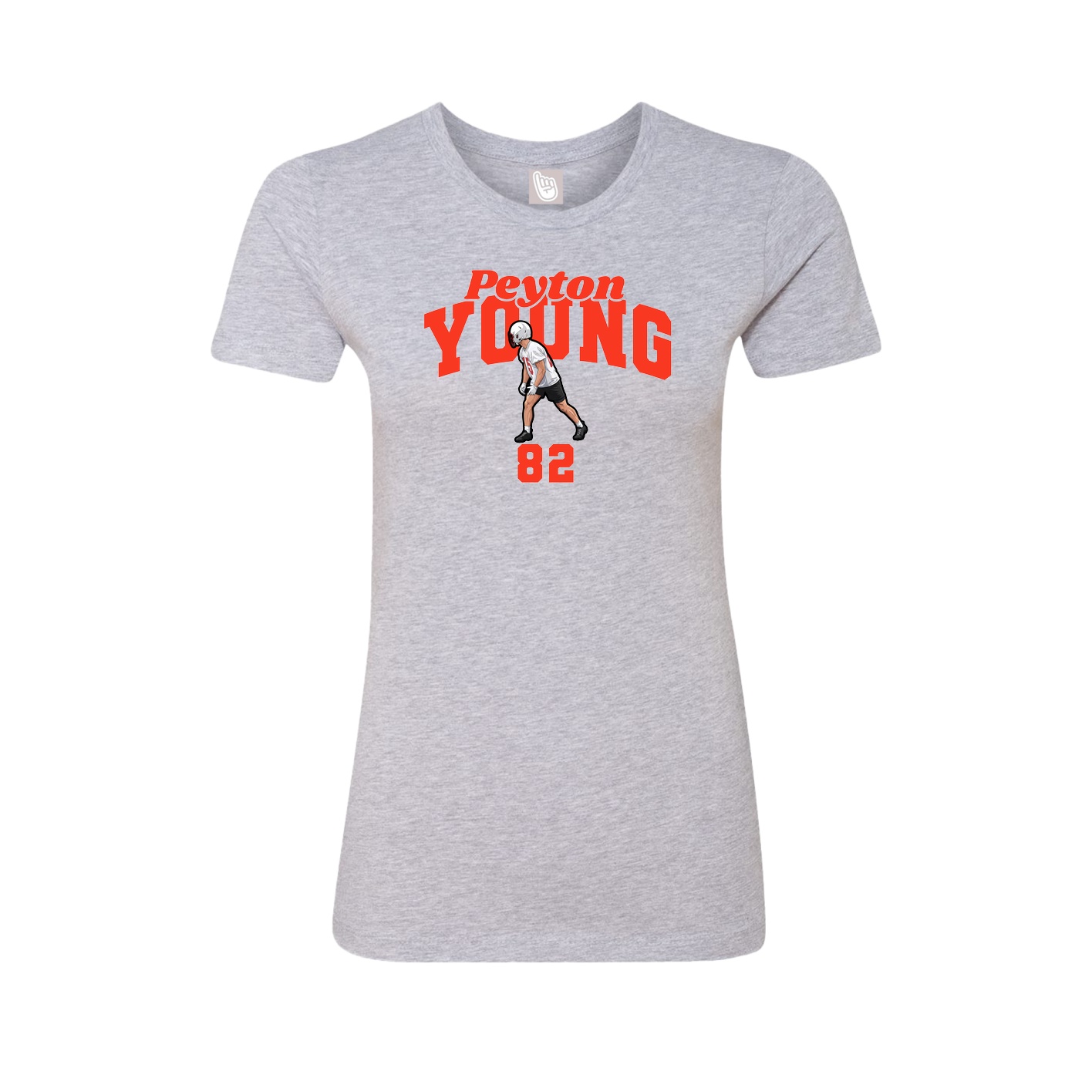 Fitted Women's Tee — Signature Arch in Grey