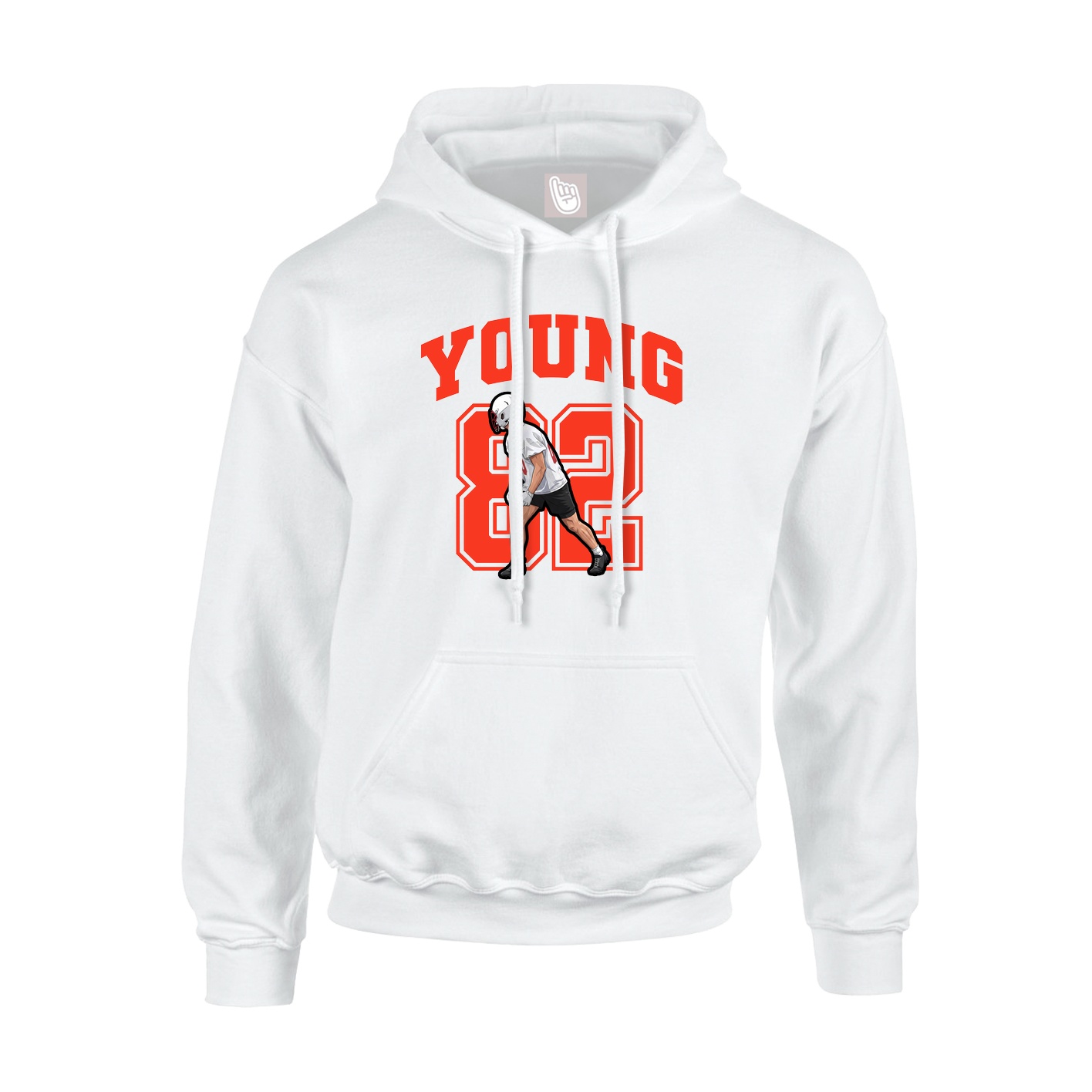 Youth Hoodie — Number in White