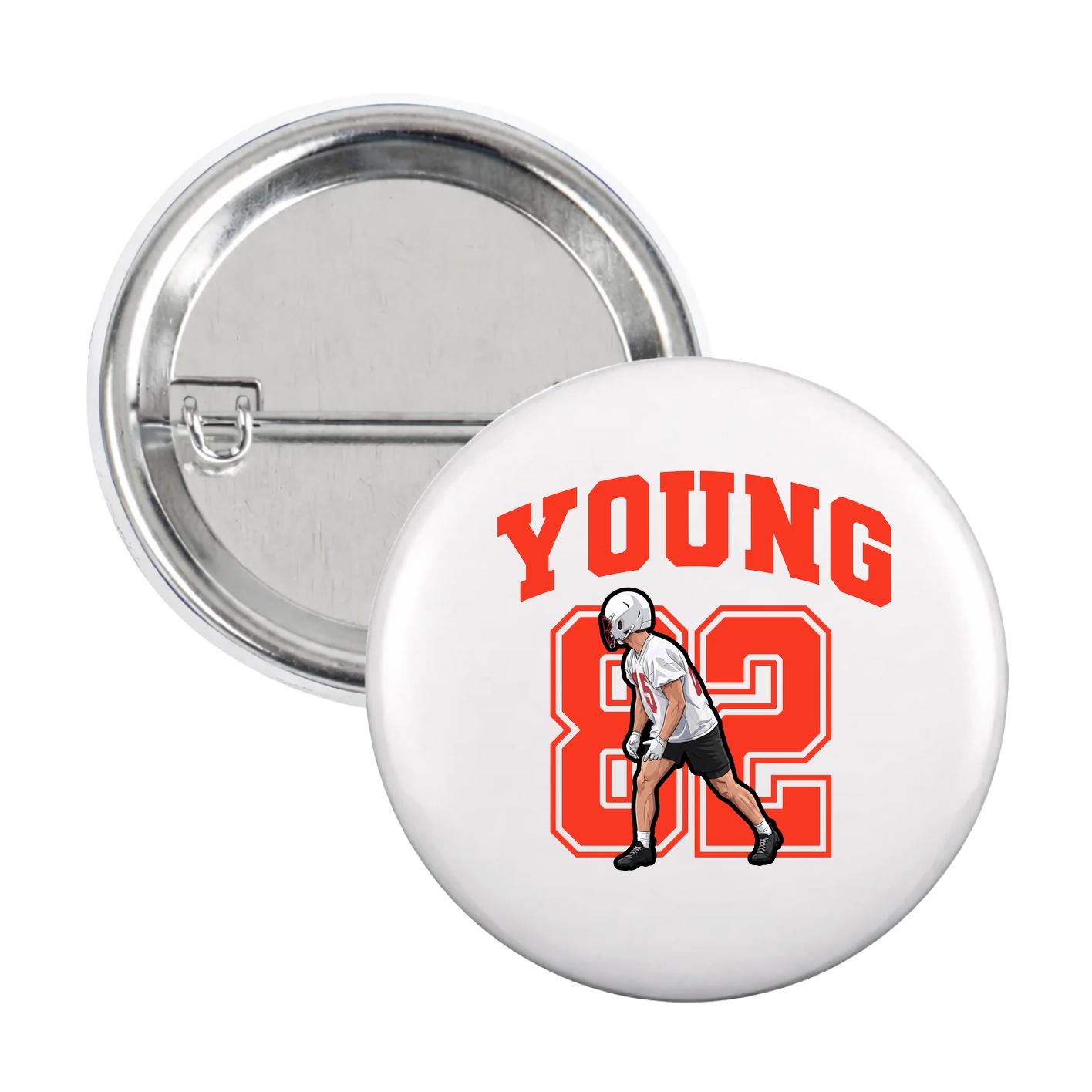 Game Day Button — Number in White