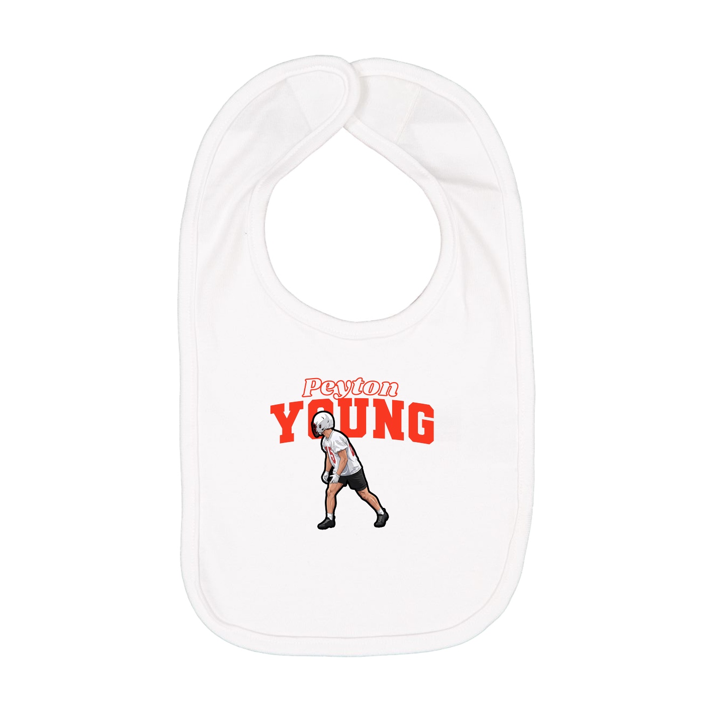 Infant Bib — Name Arch in White