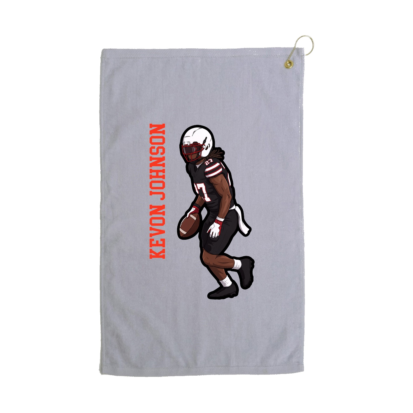 Golf Towel — Name Vertical in Grey