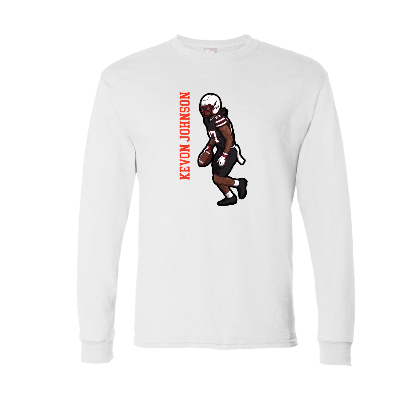 Long Sleeve Tee — Name Vertical in White