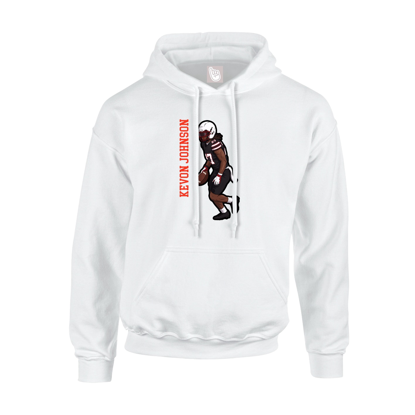 Youth Hoodie — Name Vertical in White