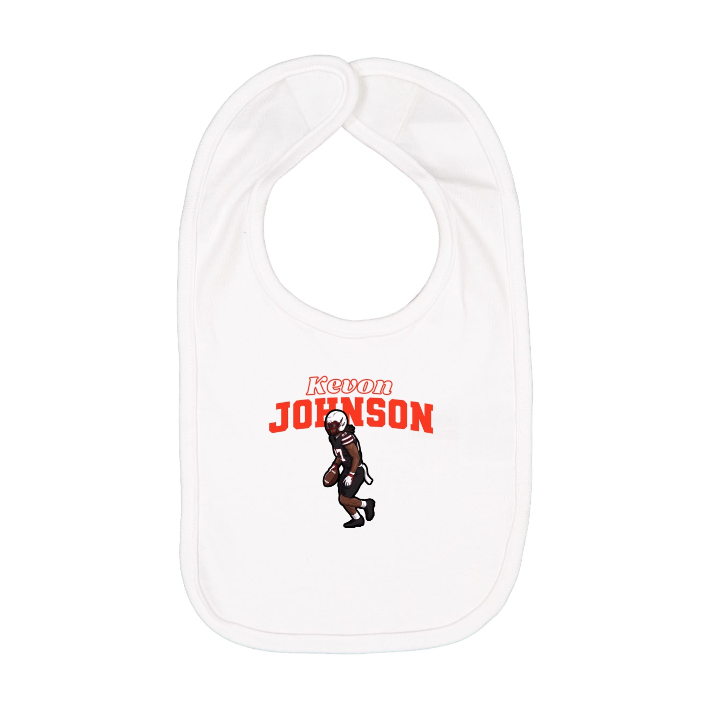 Infant Bib — Name Arch in White