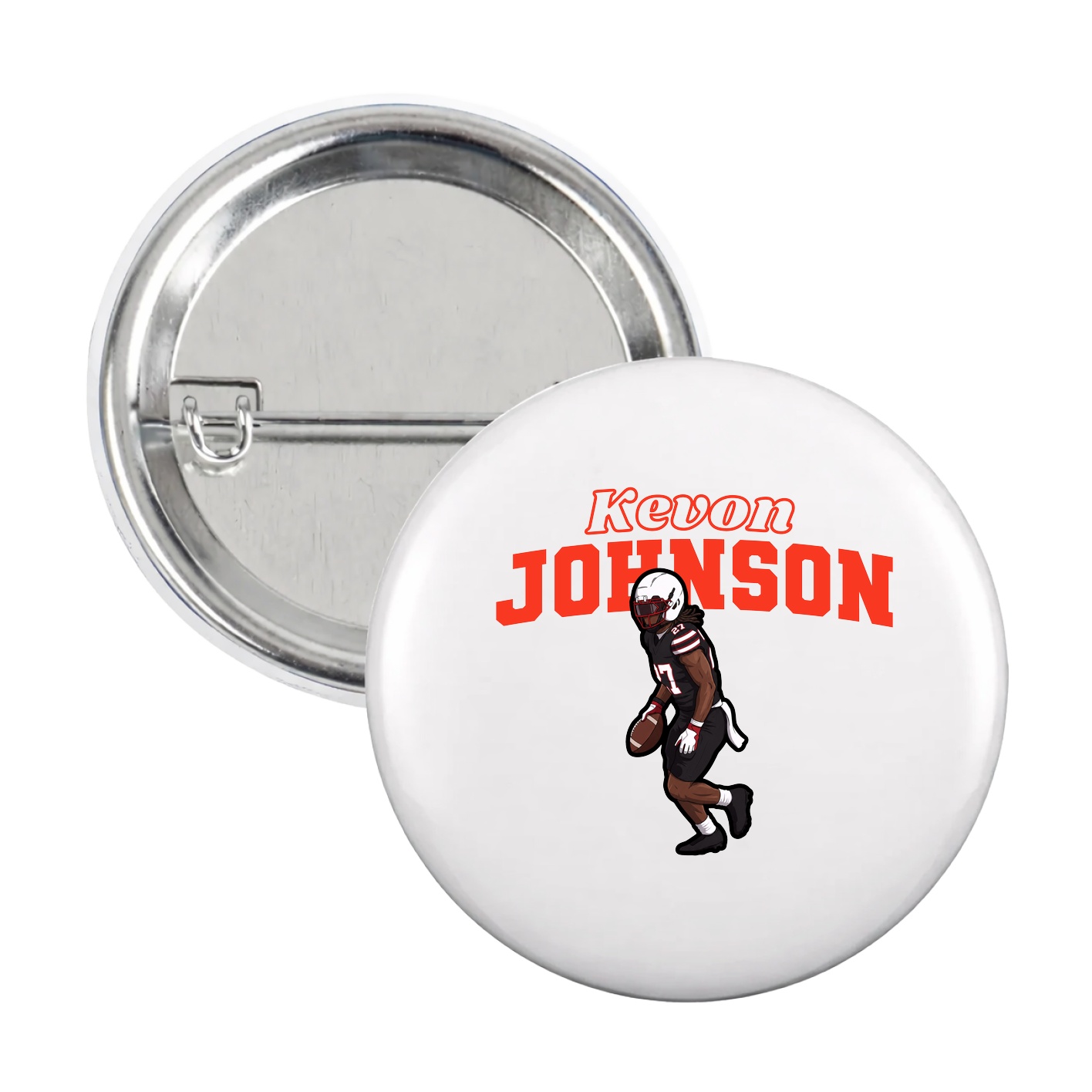 Game Day Button — Name Arch in White