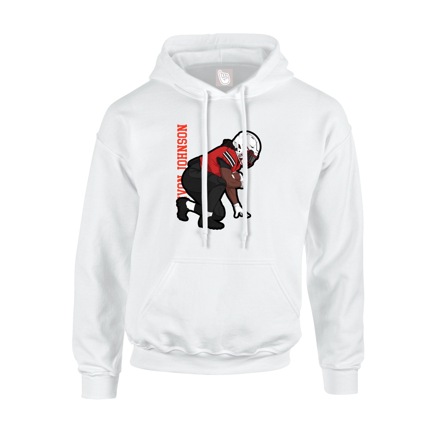 Hoodie — Name Vertical in White