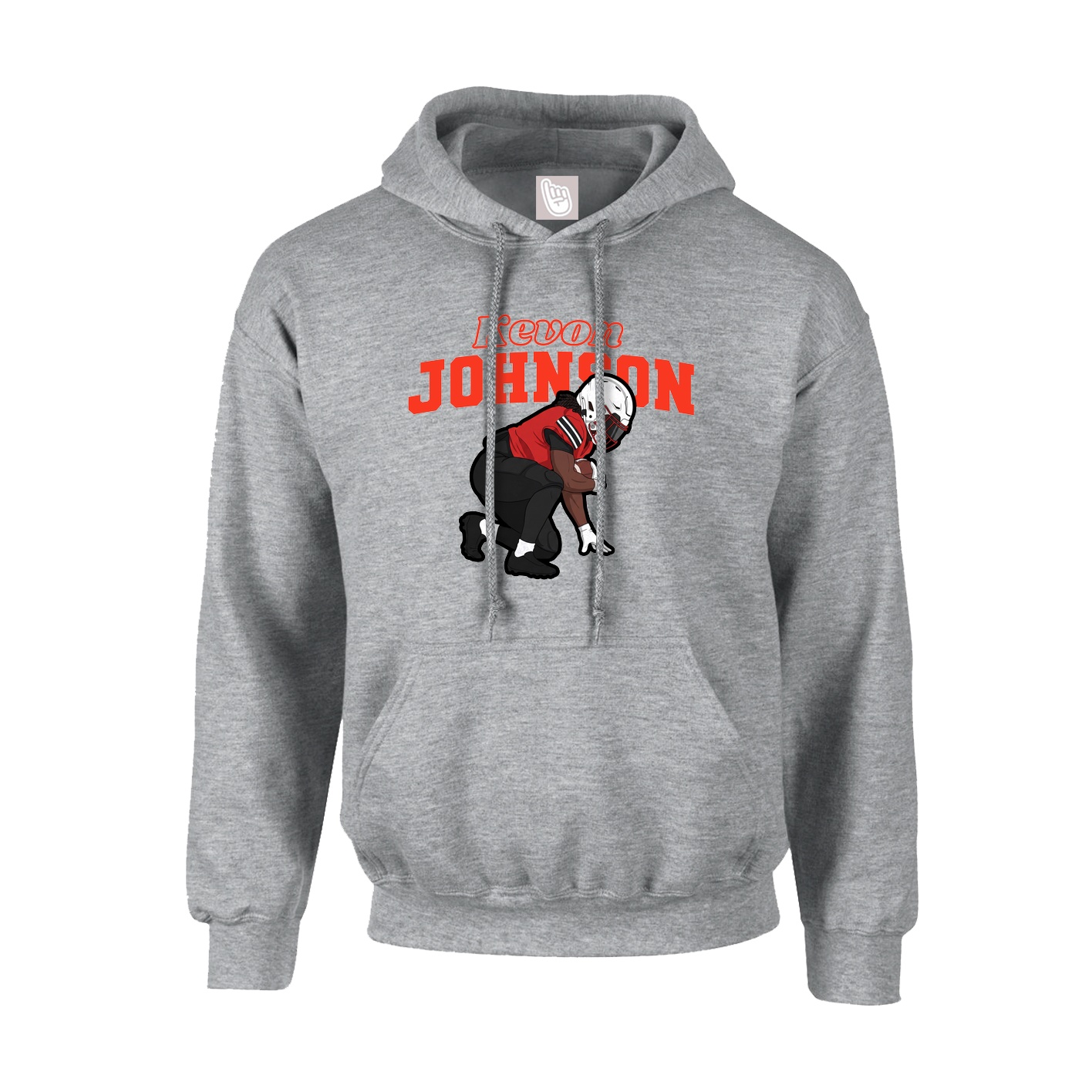 Youth Hoodie — Name Arch in Grey