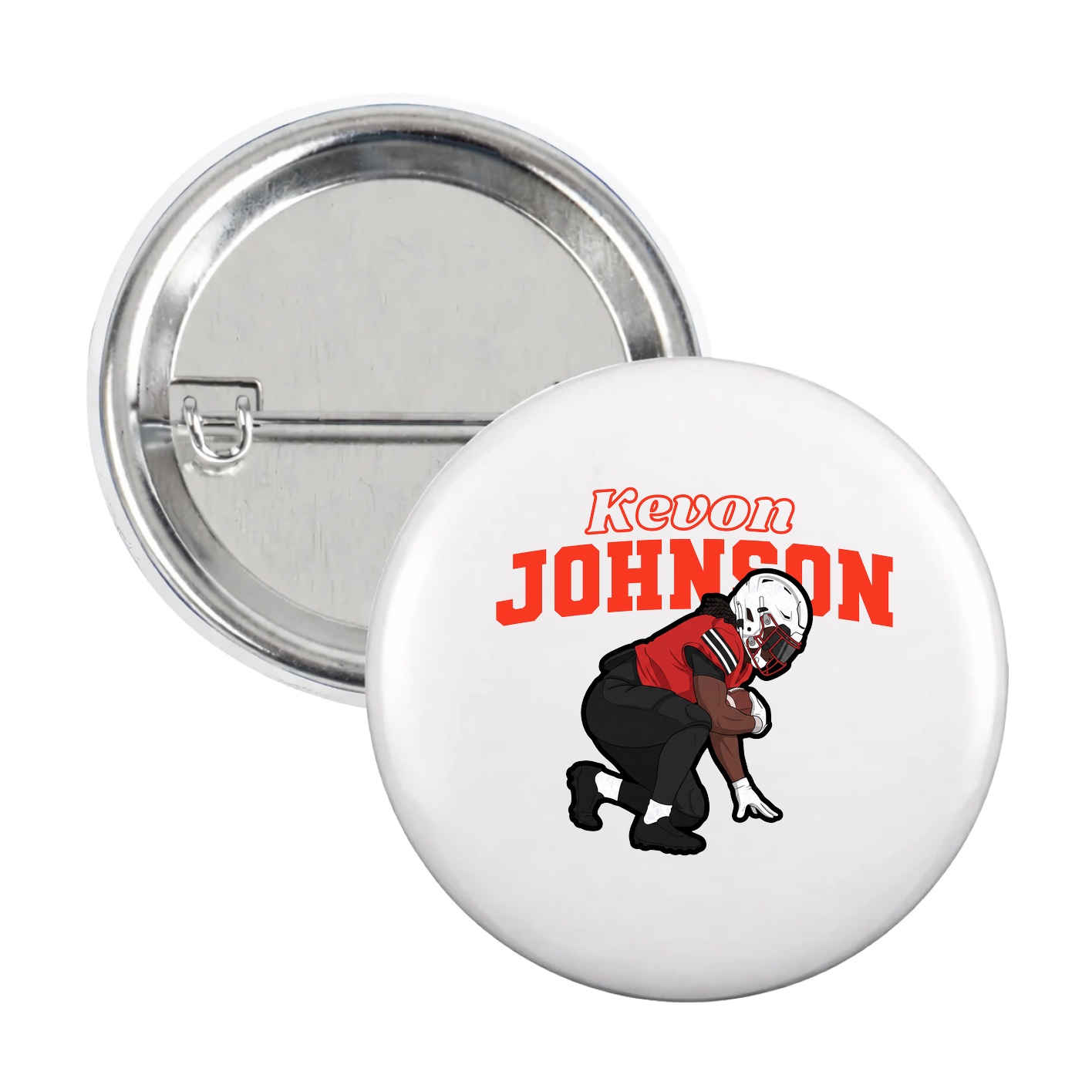 Game Day Button — Name Arch in White