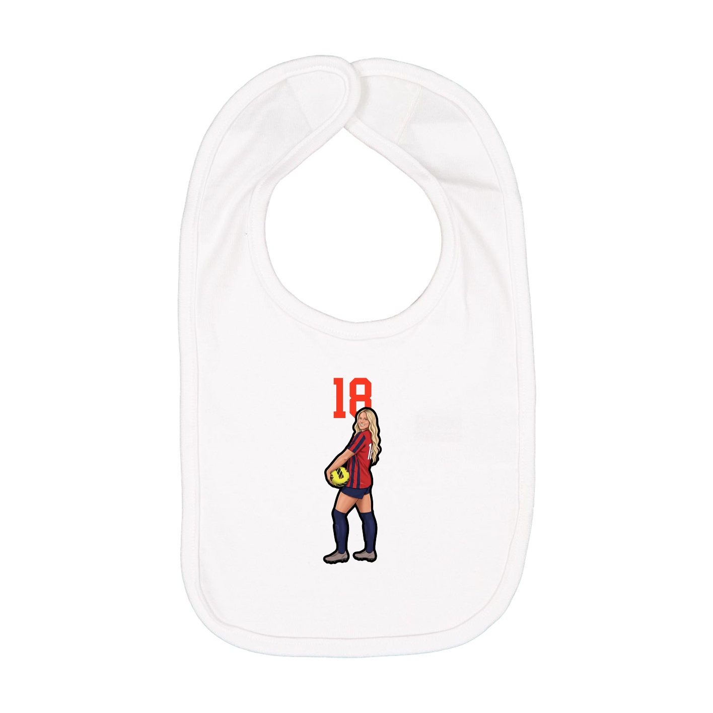 Infant Bib — Number Top in White