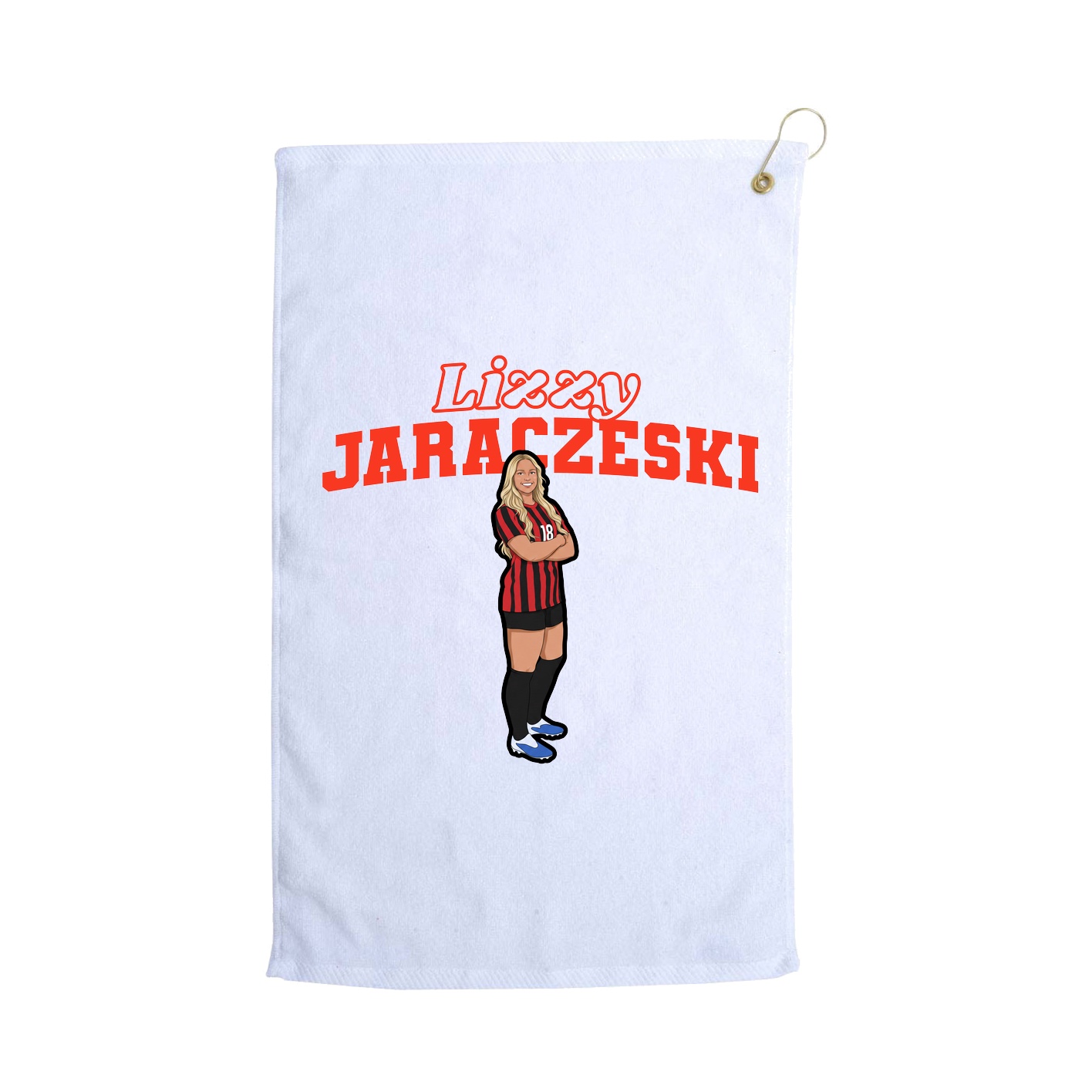 Golf Towel — Name Arch in White