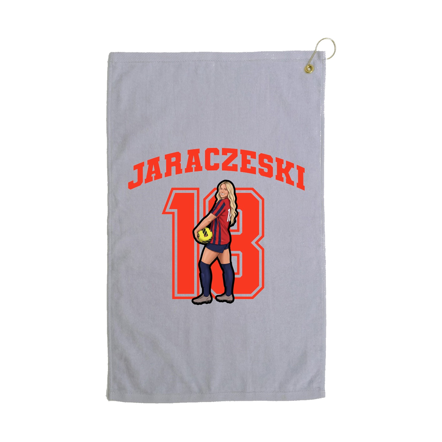 Golf Towel — Number in Grey