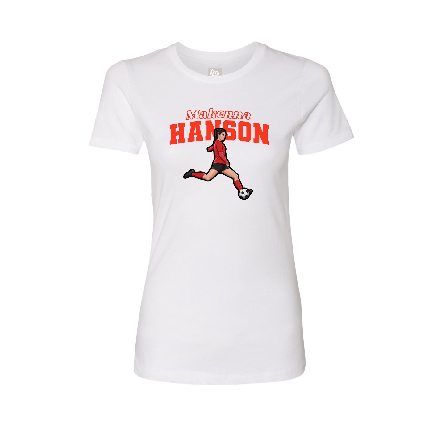 Fitted Women's Tee — Name Arch in White