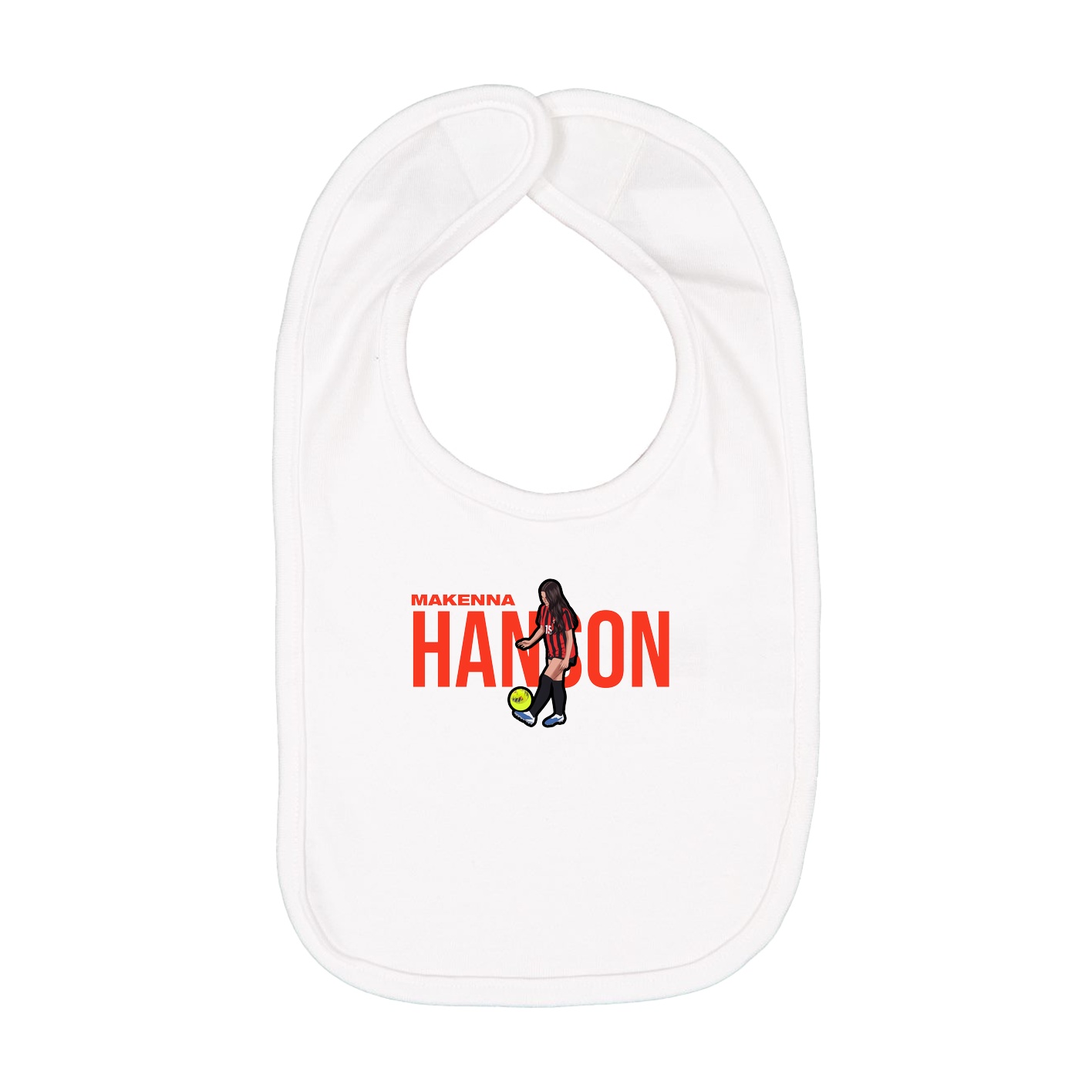 Infant Bib — Player Name in White