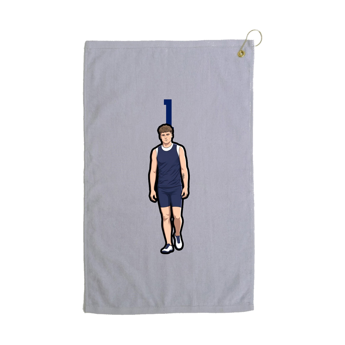 Golf Towel — Number Top in Grey