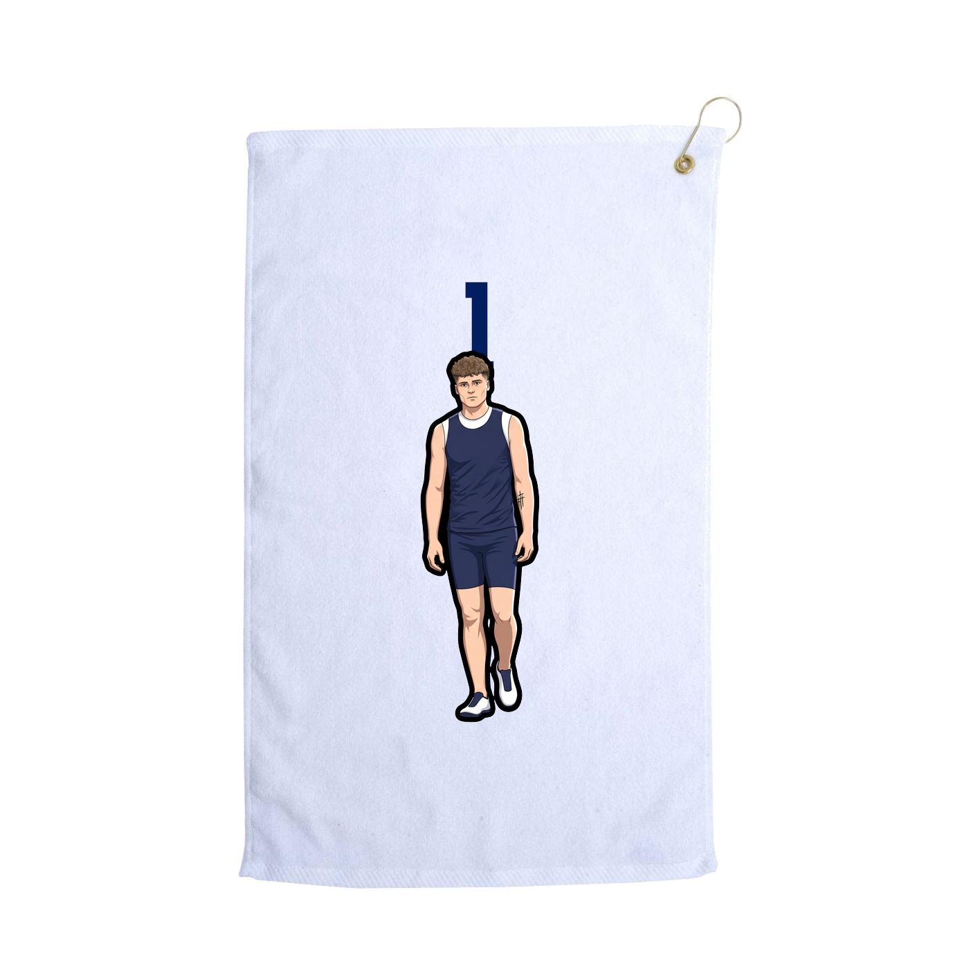 Golf Towel — Number Top in White