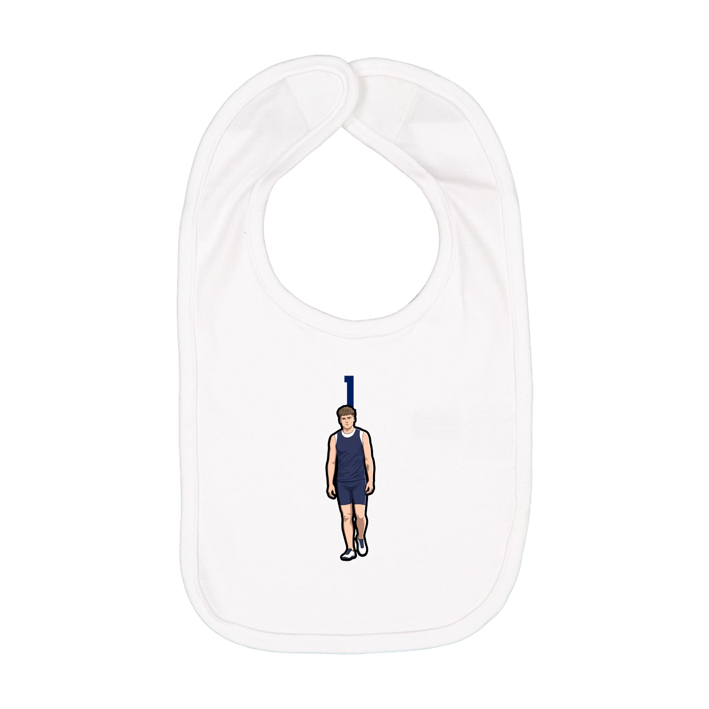 Infant Bib — Number Top in White