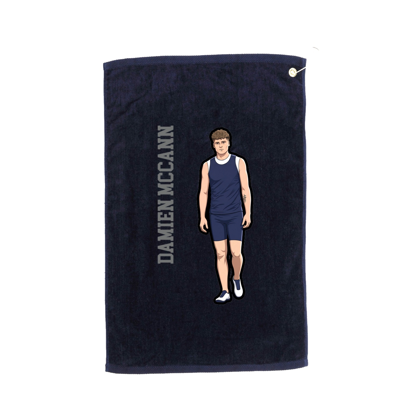 Golf Towel — Name Vertical in Navy