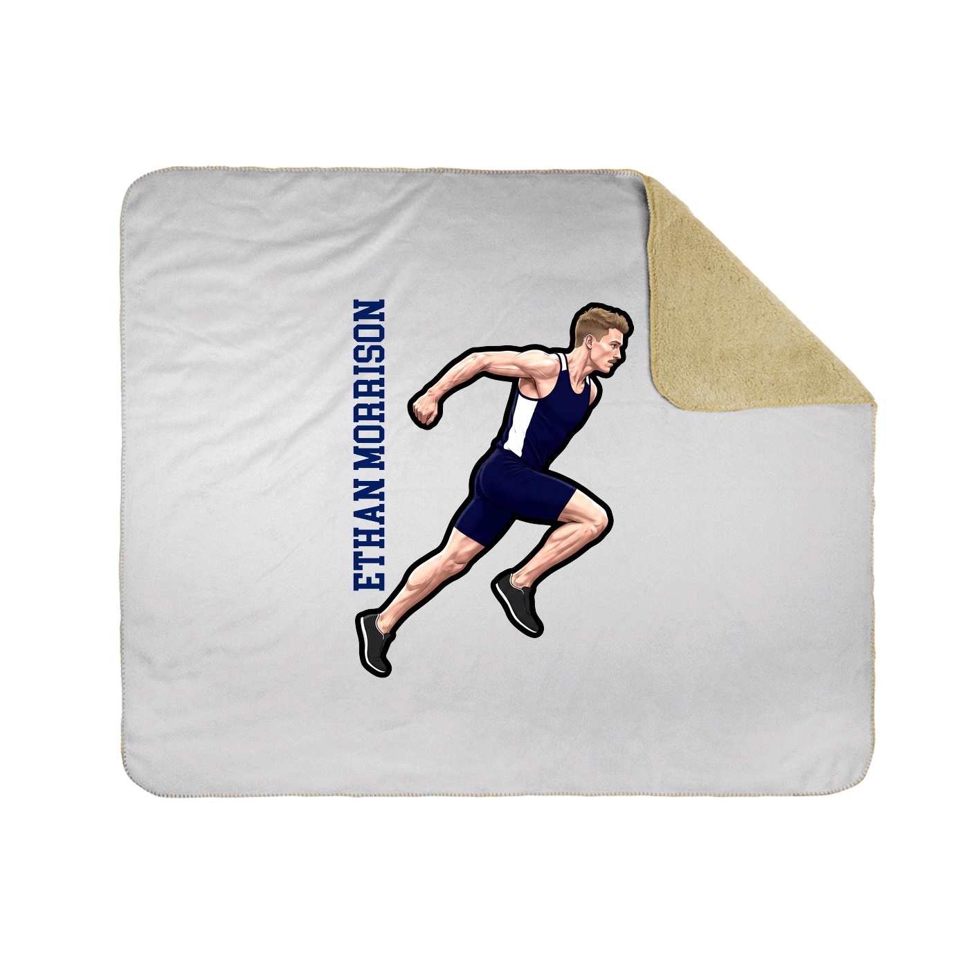 Throw Blanket — Name Vertical in White