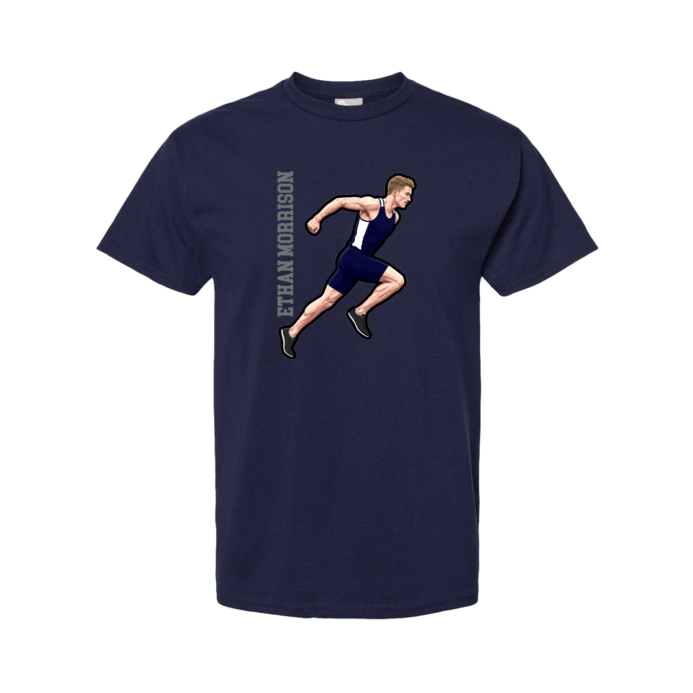 Youth Tee — Name Vertical in Navy