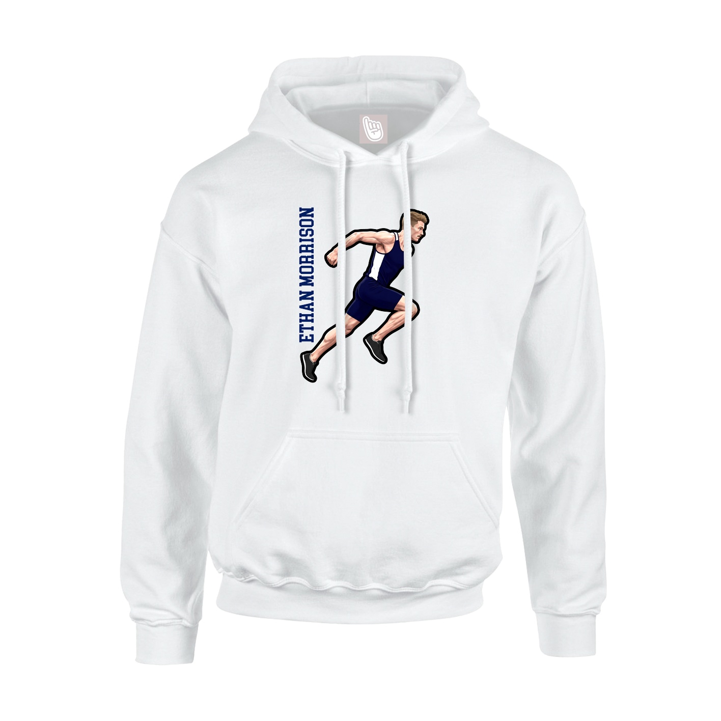 Hoodie — Name Vertical in White