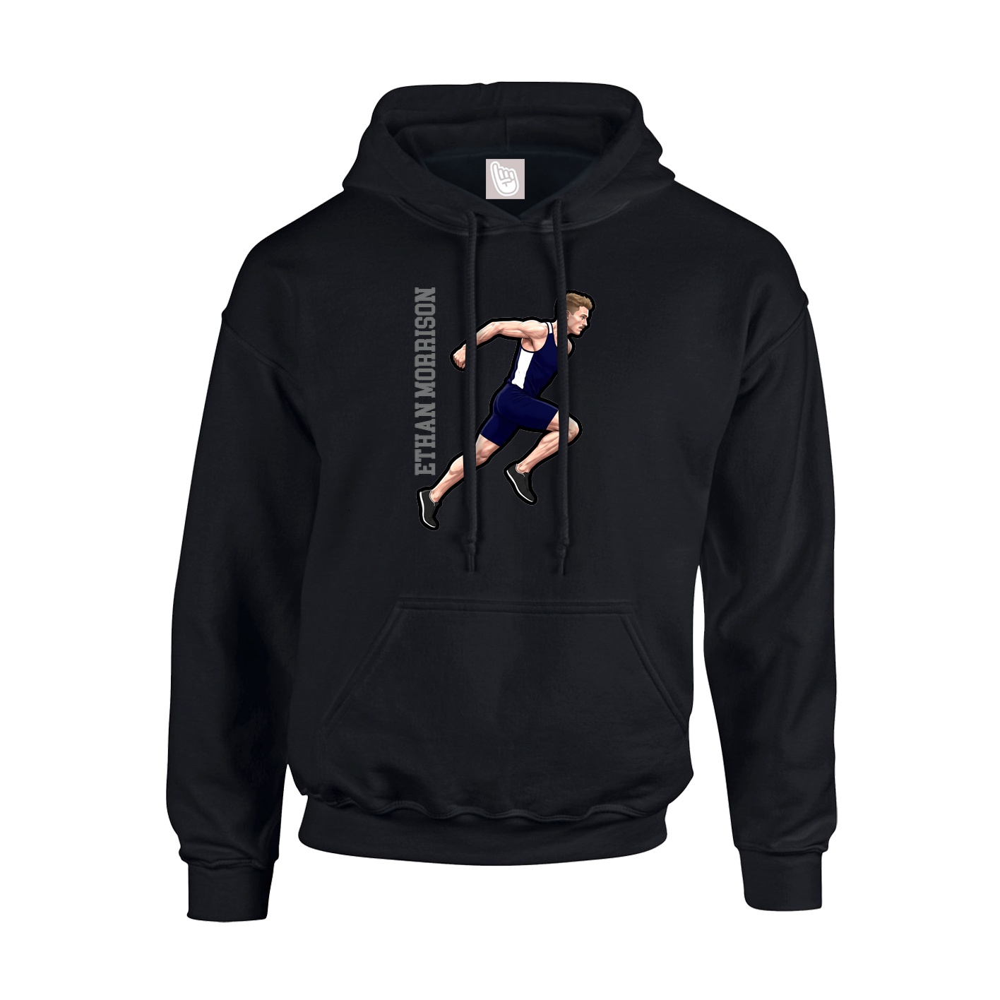 Youth Hoodie — Name Vertical in Black