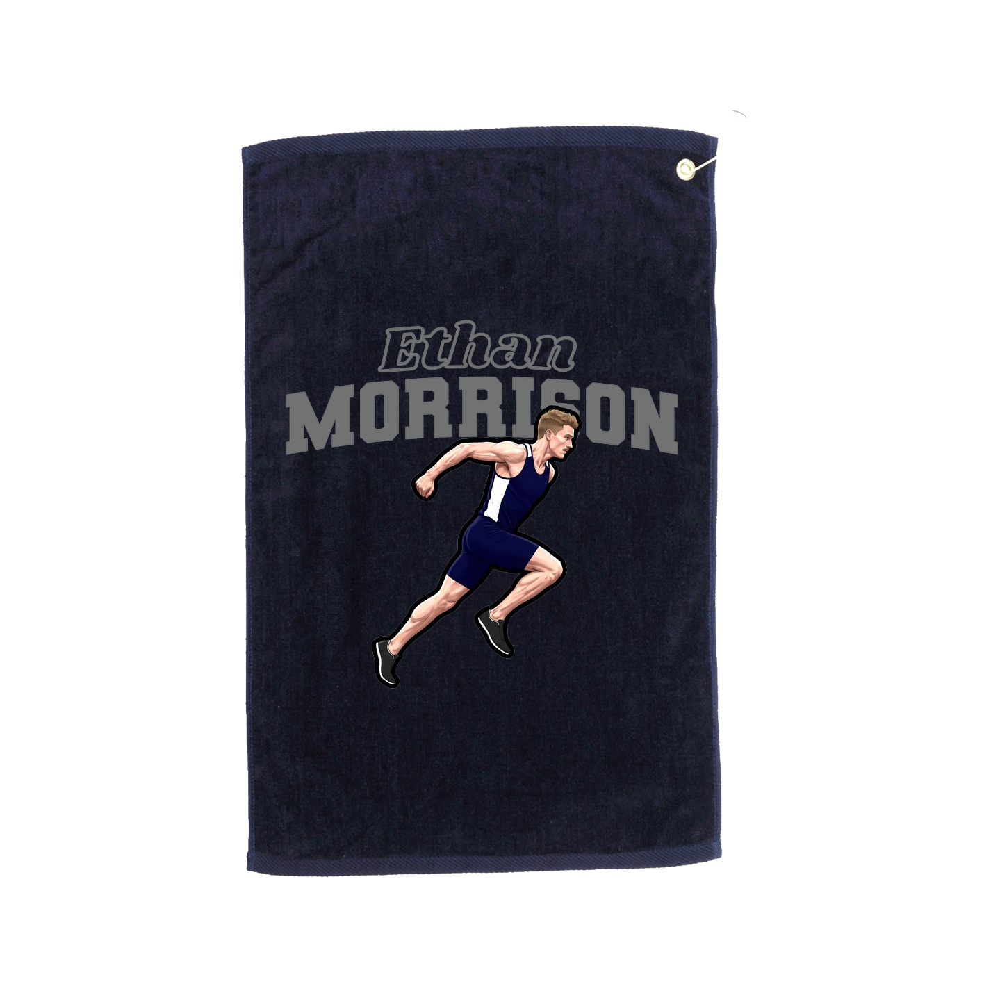 Golf Towel — Name Arch in Navy