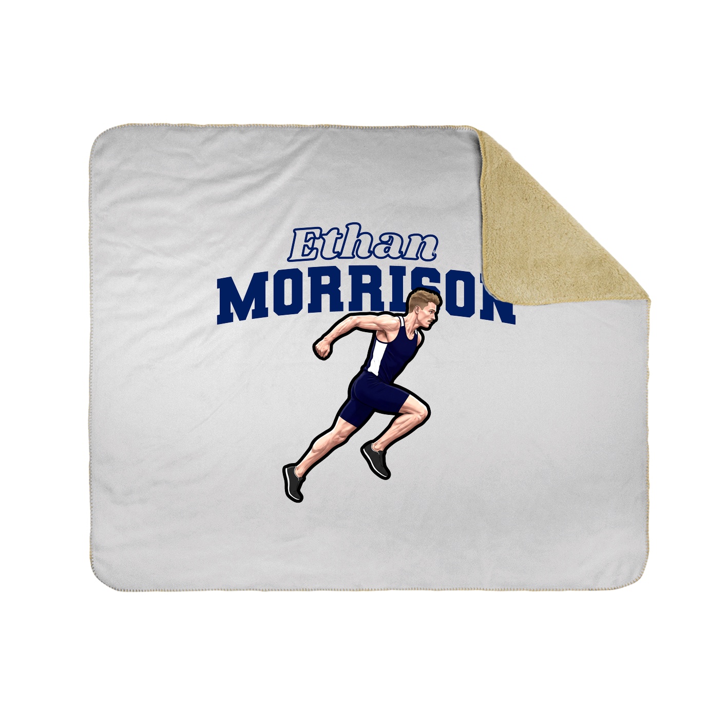Throw Blanket — Name Arch in White