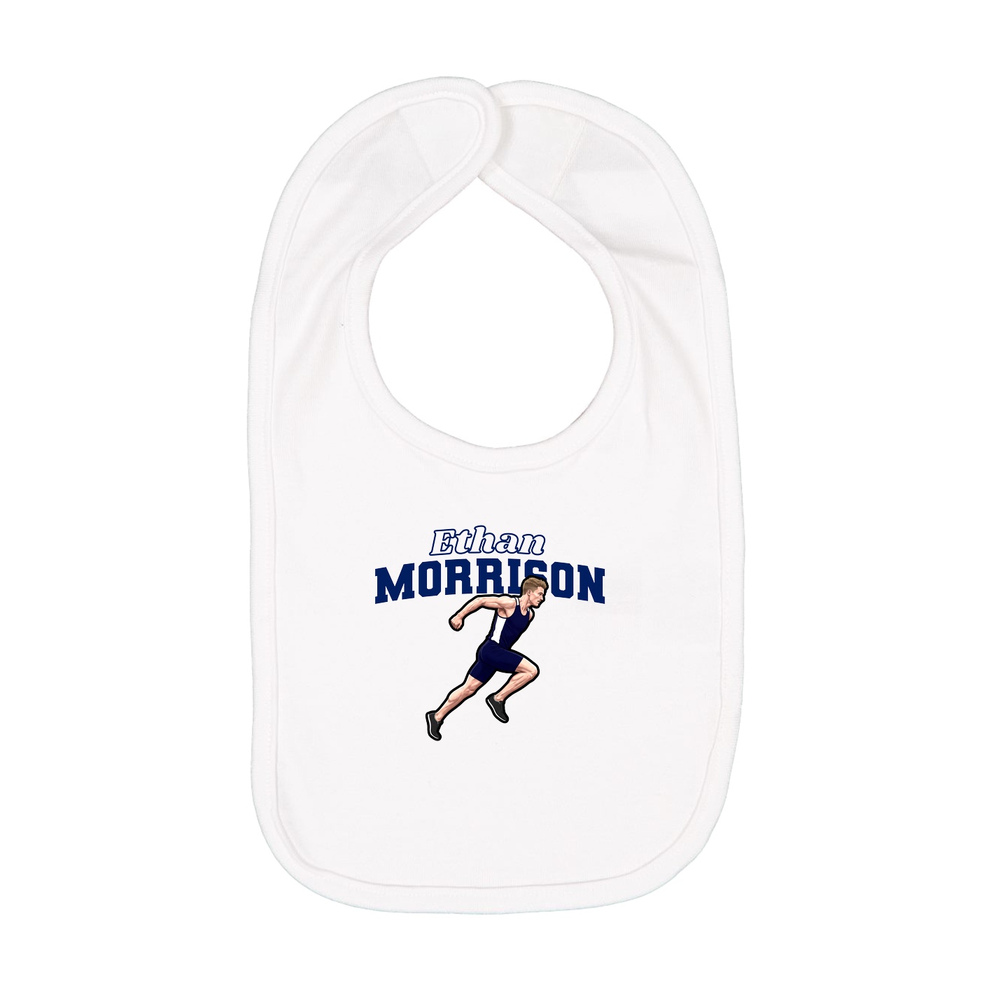 Infant Bib — Name Arch in White