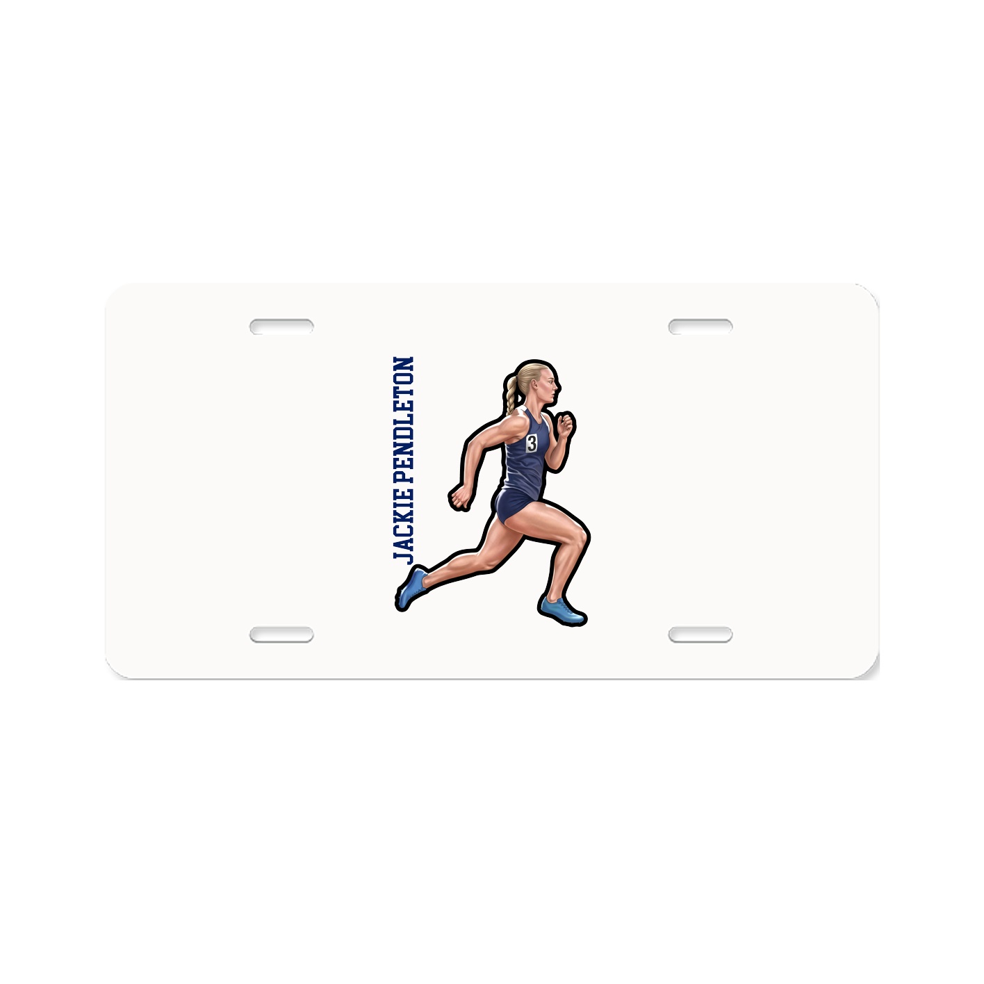 License Plate — Name Vertical in Classic