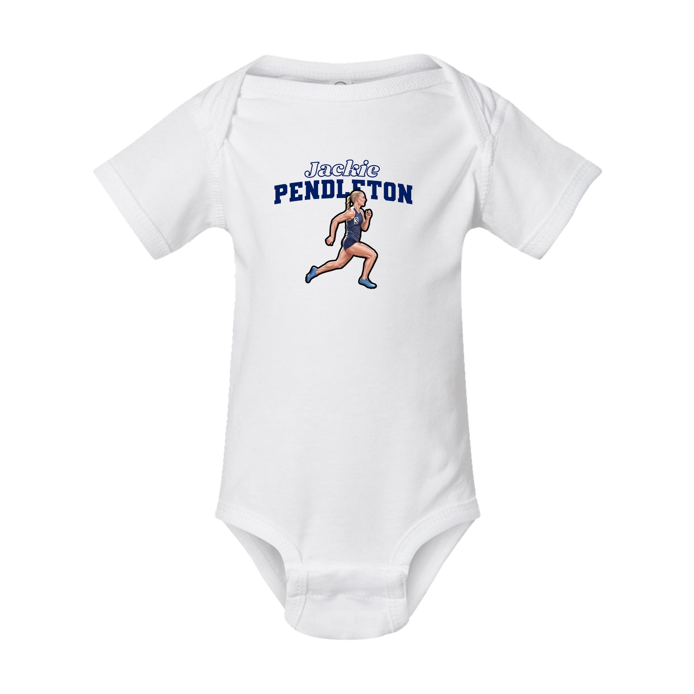 Baby Onesie — Name Arch in White