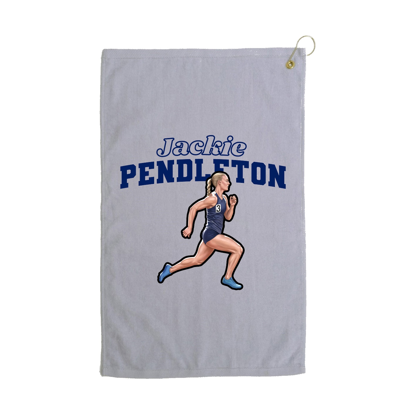 Golf Towel — Name Arch in Grey