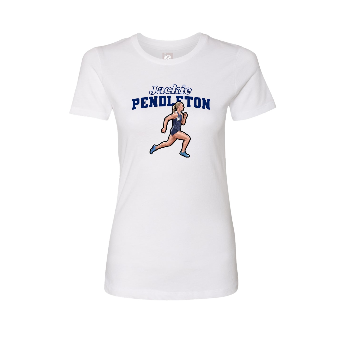Fitted Women's Tee — Name Arch in White