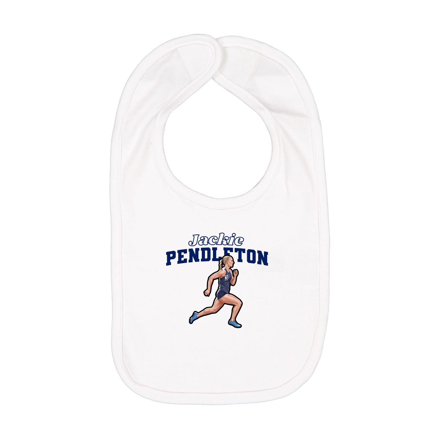 Infant Bib — Name Arch in White