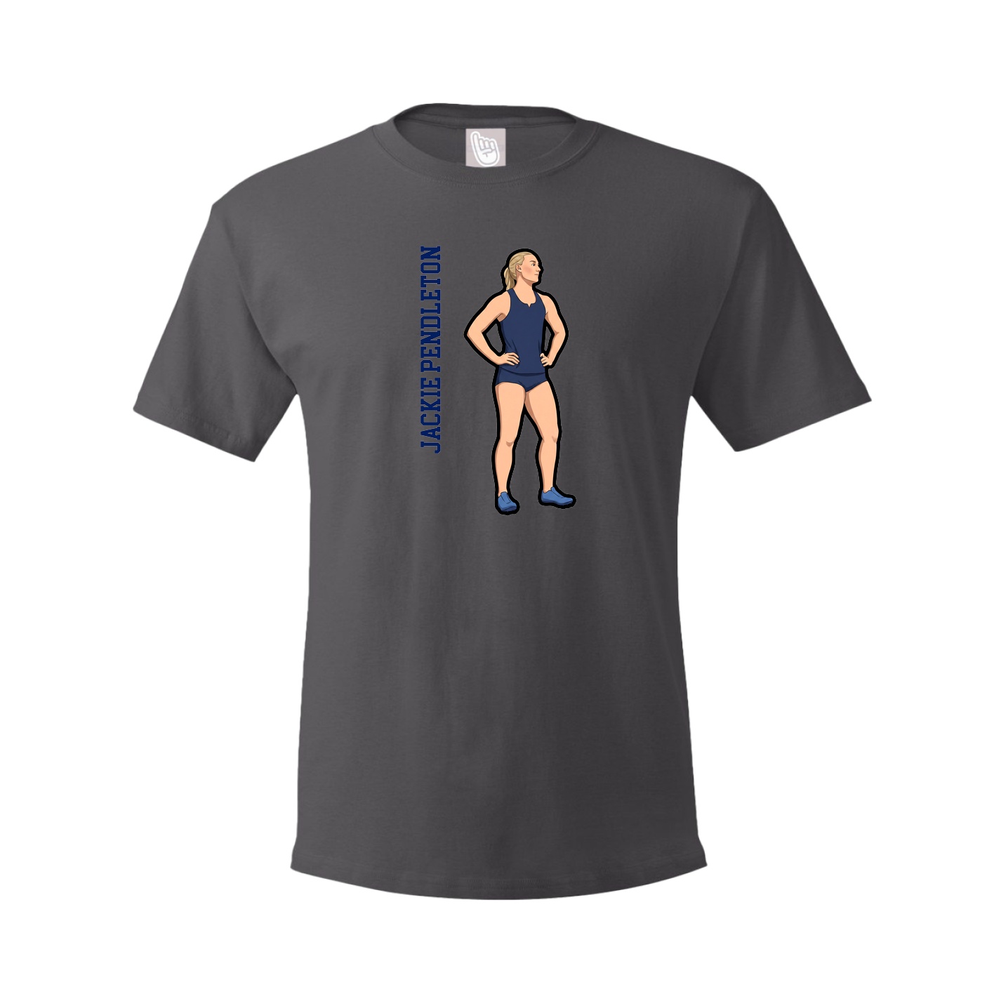 Tee — Name Vertical in Grey