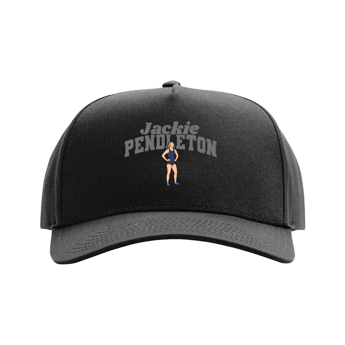 Full Fabric Five-Panel Champ Cap — Signature Arch in Black
