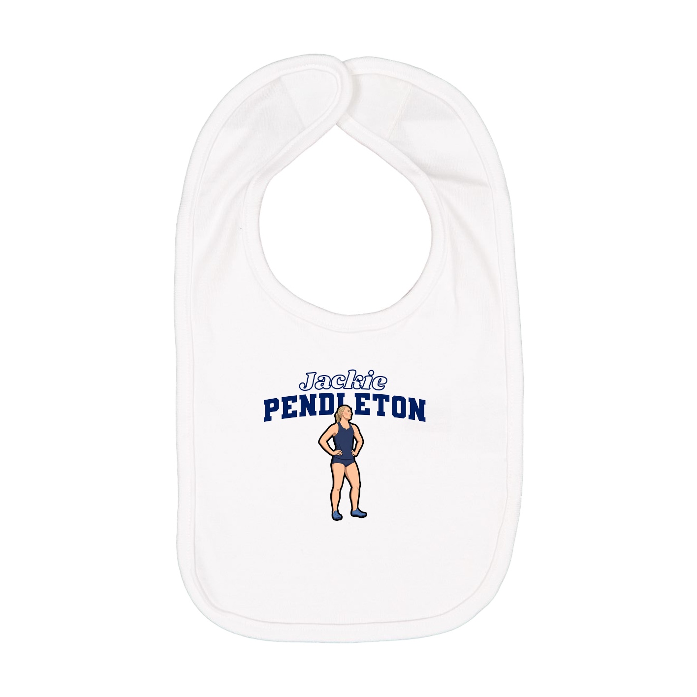 Infant Bib — Name Arch in White